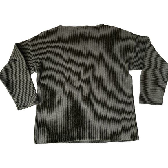 Vintage Y2k Green Ribbed Long Sleeve Sweater Slouchy grandpa size M oversized - Picture 5 of 11